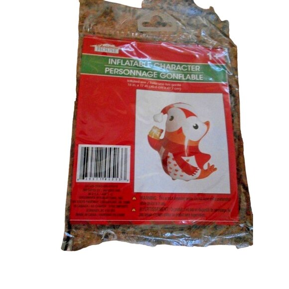 New Inflatable Character Christmas House Owl   16 X 17 - Picture 2 of 2